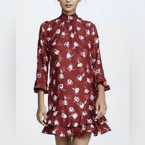 LN $395 WOMENS Sz 6 SMALL MEDIUM (bust 38”) REBECCA TAYLOR SILK DRESS FLORAL